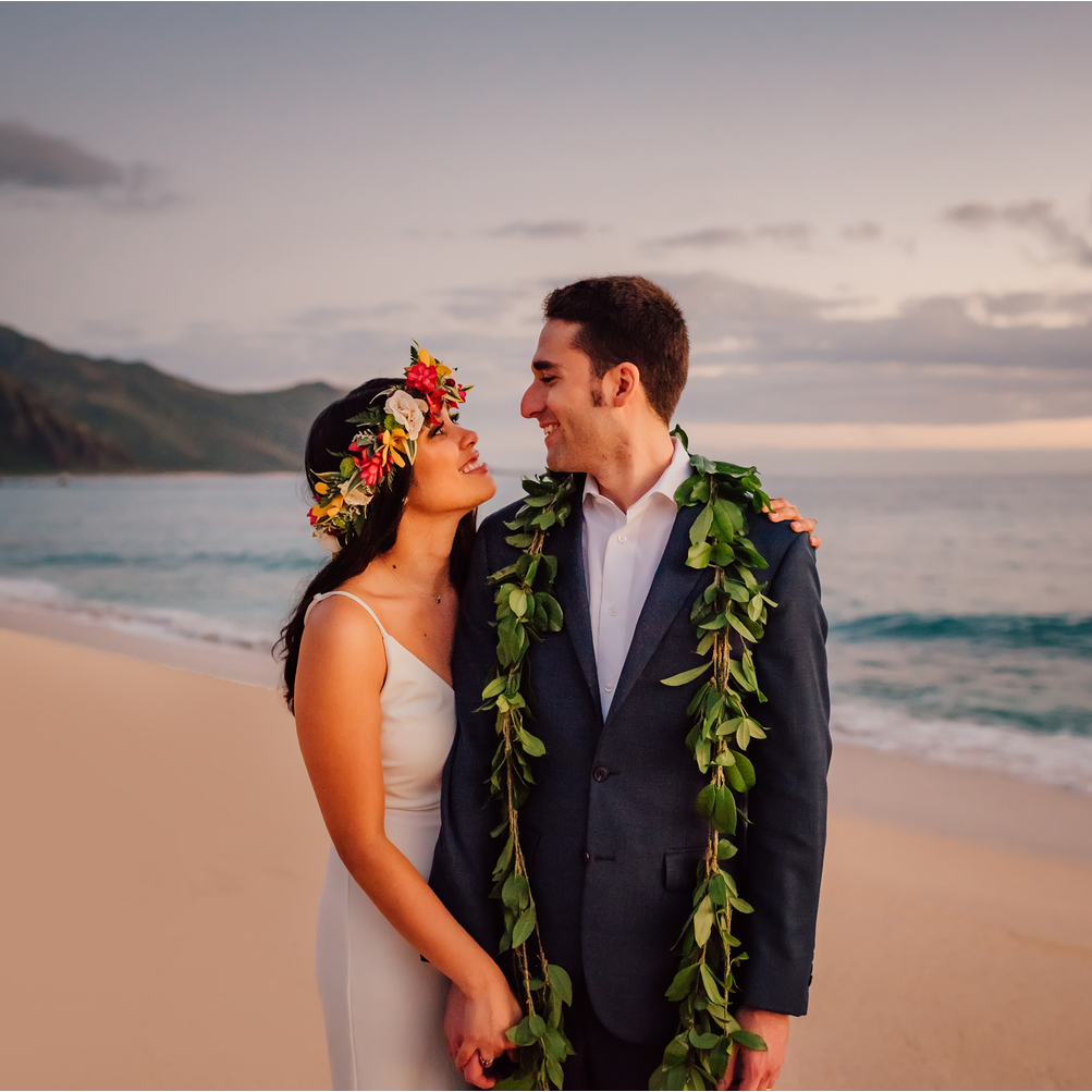 Our wedding day. Keawaula Beach, Oahu, Hawaii