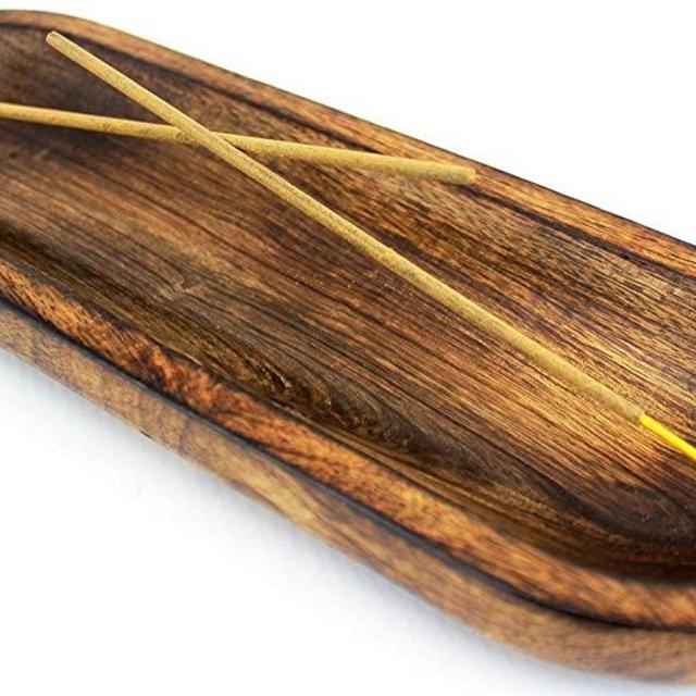 Kaizen Casa Incense Burner Stick Holder Ash Catcher Wooden Handmade Modern Gift Wood Home Decor Size 11 X 4 X 1.2Inches