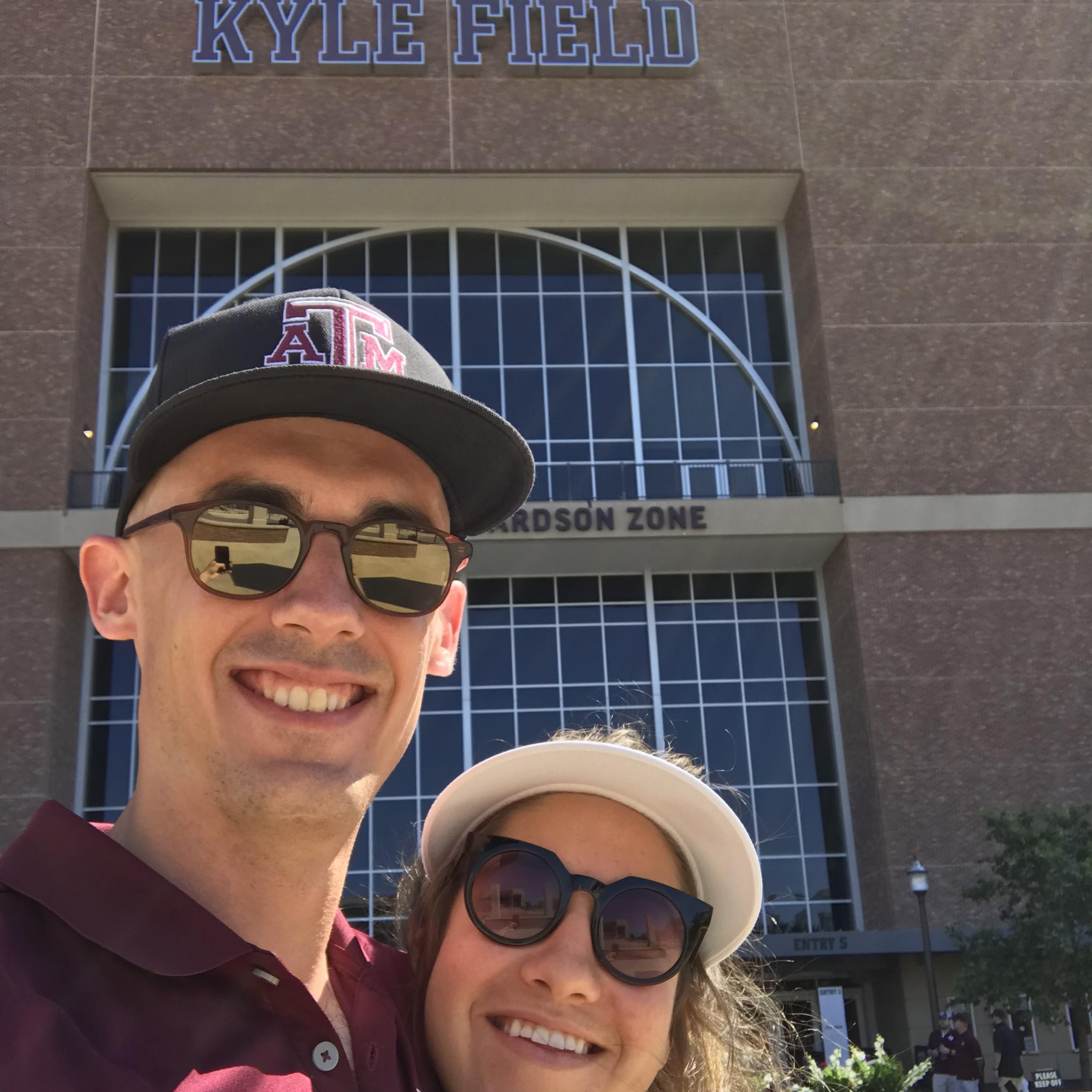 Robs first A&M and SEC college football game. Callie got to show Rob her tradition filled school and campus. Luckily Rob fit right in at the Friesenhahn/Voneiff tailgate. GIG EM' AGGIES!!!!