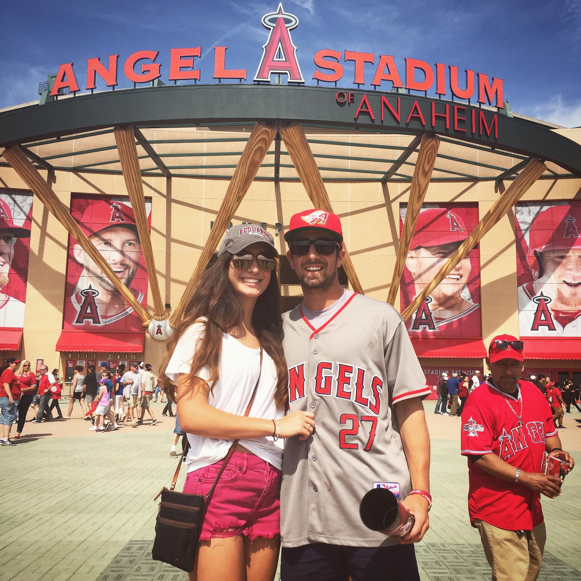 She didn't know too much about baseball, but after hours of watching John's games, Ellie learned quickly! (Fun fact, John and Ellie are actually Dodgers fans)
