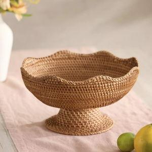 Scalloped Rattan Bowl