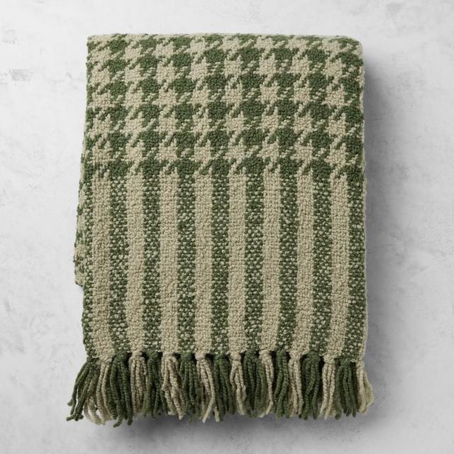 Houndstooth Wool Throw