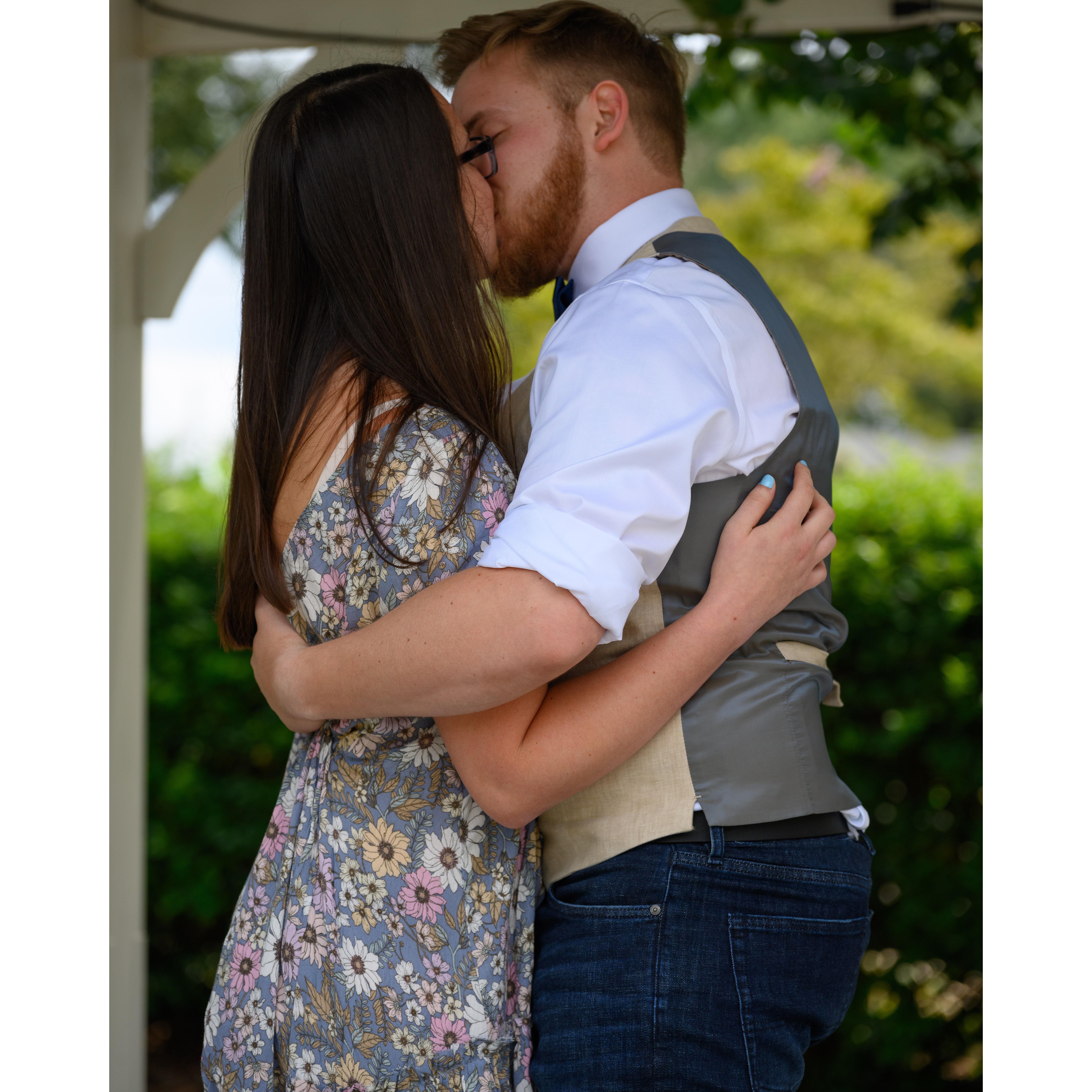 Our first kiss after the proposal