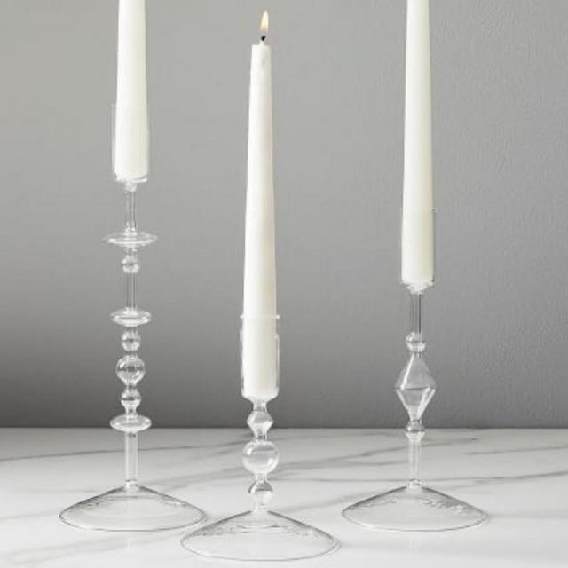 Paradiso Glass Taper Holders - Clear, Medium