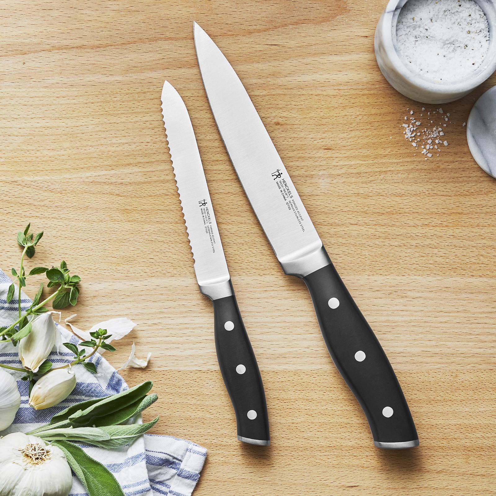 HENCKELS International Statement 20-Piece Self-Sharpening Knife Set with  Block, Chef Knife, Paring Knife, Utility Knife, Bread Knife, Steak Knife