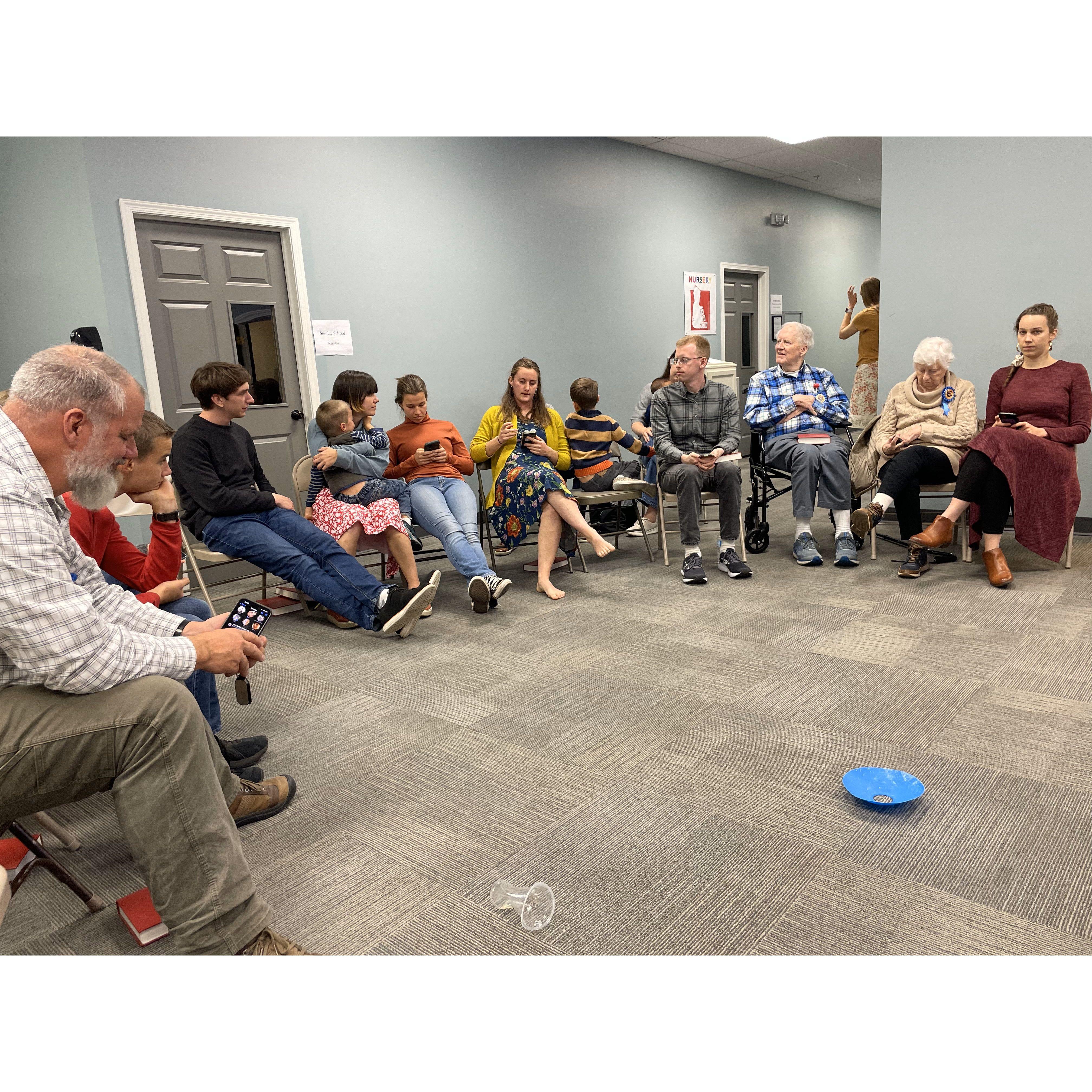 Sharing life updates with Anna Lise's extended family