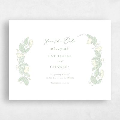 Bright Sage, Green Wedding Save the Date - Bennett Landscape