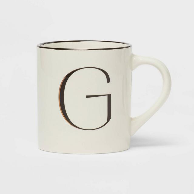 16oz Stoneware Monogram G Mug Ivory - Threshold™
