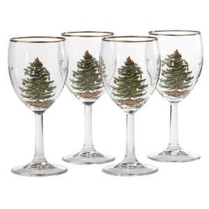 Spode Christmas Tree Set of 4 Wine Glasses