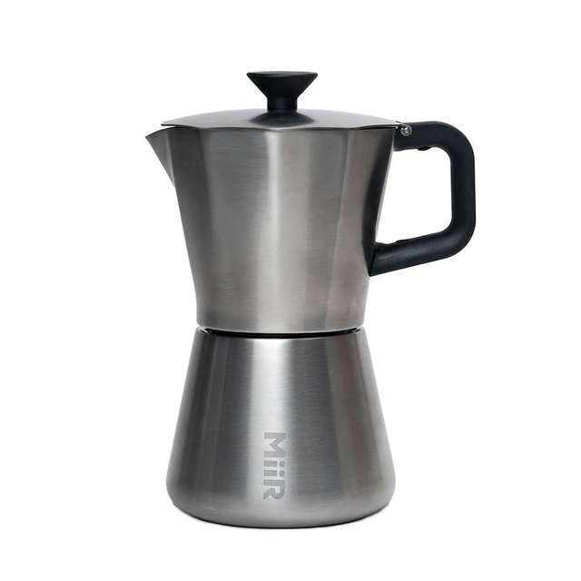 MiiR, New Standard Moka Pot, 10 oz Stovetop Espresso Maker, Stainless Steel, Double-Wall Vacuum Insulated