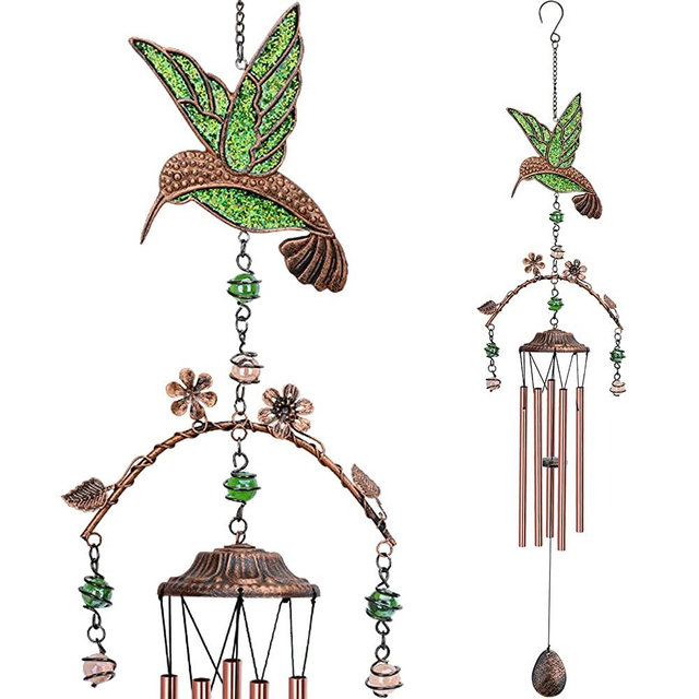 Exrisiry Wind Chimes - Hummingbird Wind Chimes for Outside Deep Tone Large Windchimes, Sympathy & Memorial Hummingbird Gift for Mom, Grandma, Daughter, Decoration for Home, Garden, Patio, Backyard