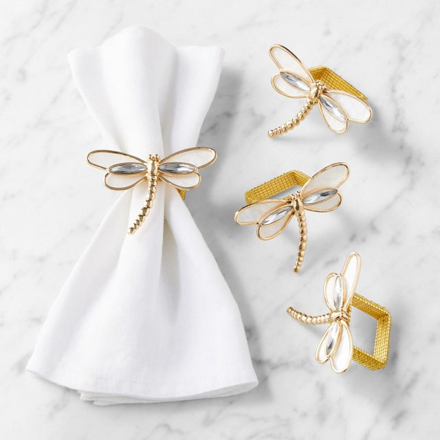 Williams Sonoma x Kim Seybert Eden Napkin Rings, Set of 4