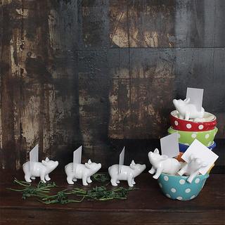 Pig Name Card Holder, Set of 6