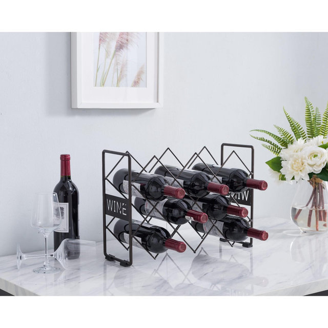 Kings Brand Furniture Countertop Tabletop Wine Rack, Wine Bottle Storage Holder Stand for Home Kitchen & Bar
