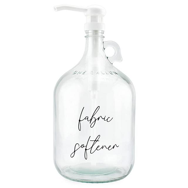 Cornucopia Laundry Pump Dispenser: Fabric Softener Gallon Glass Pump Bottle