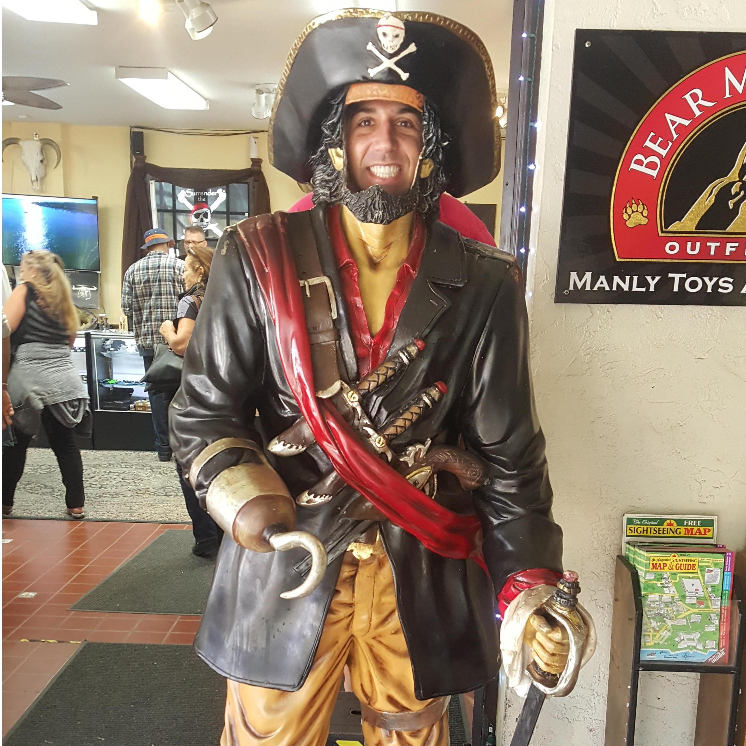 Vince trying out for a role in Pirates of the Caribbean (in St Augustine)