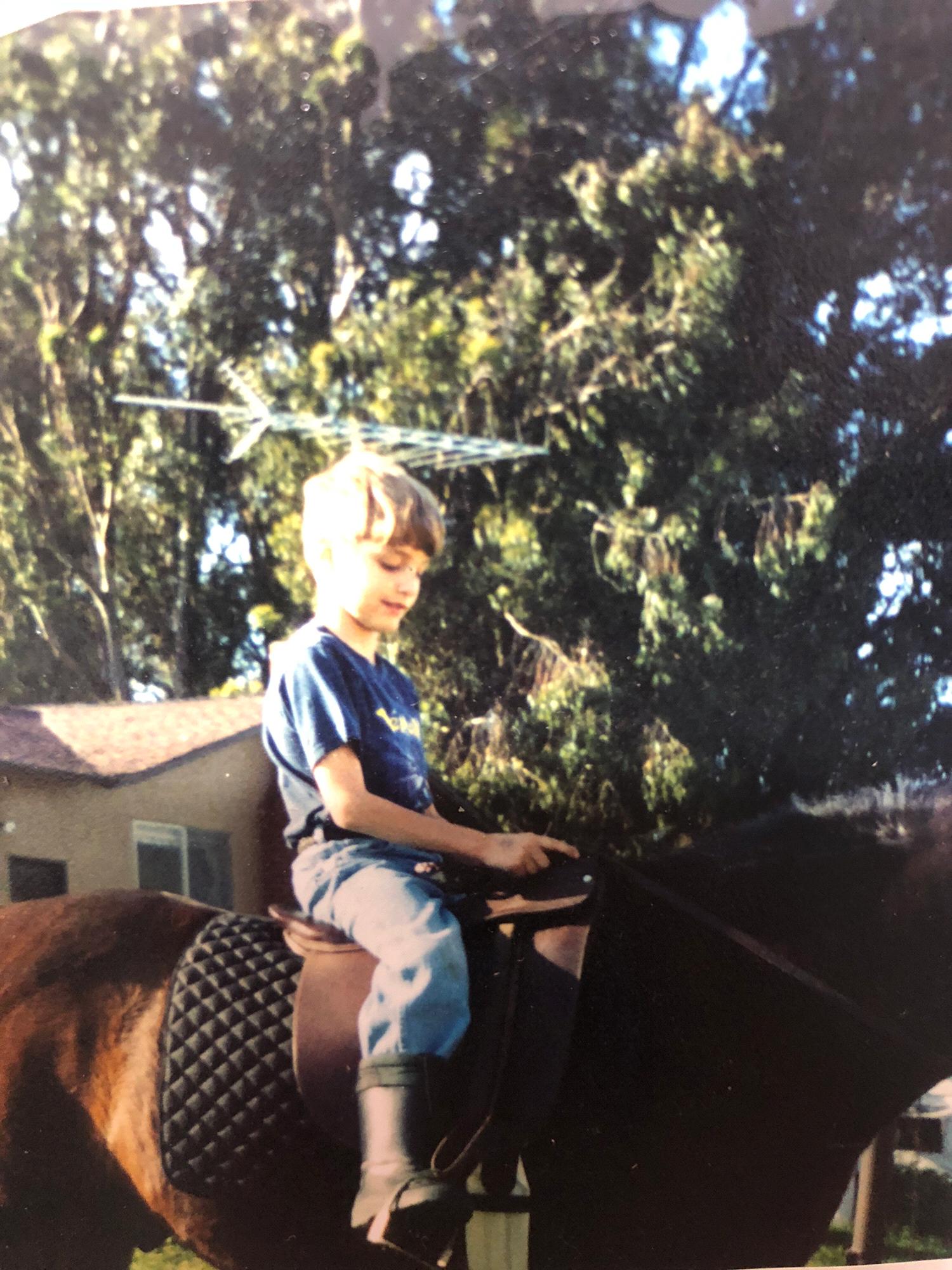 Conner on his horse, "Port the Horse".