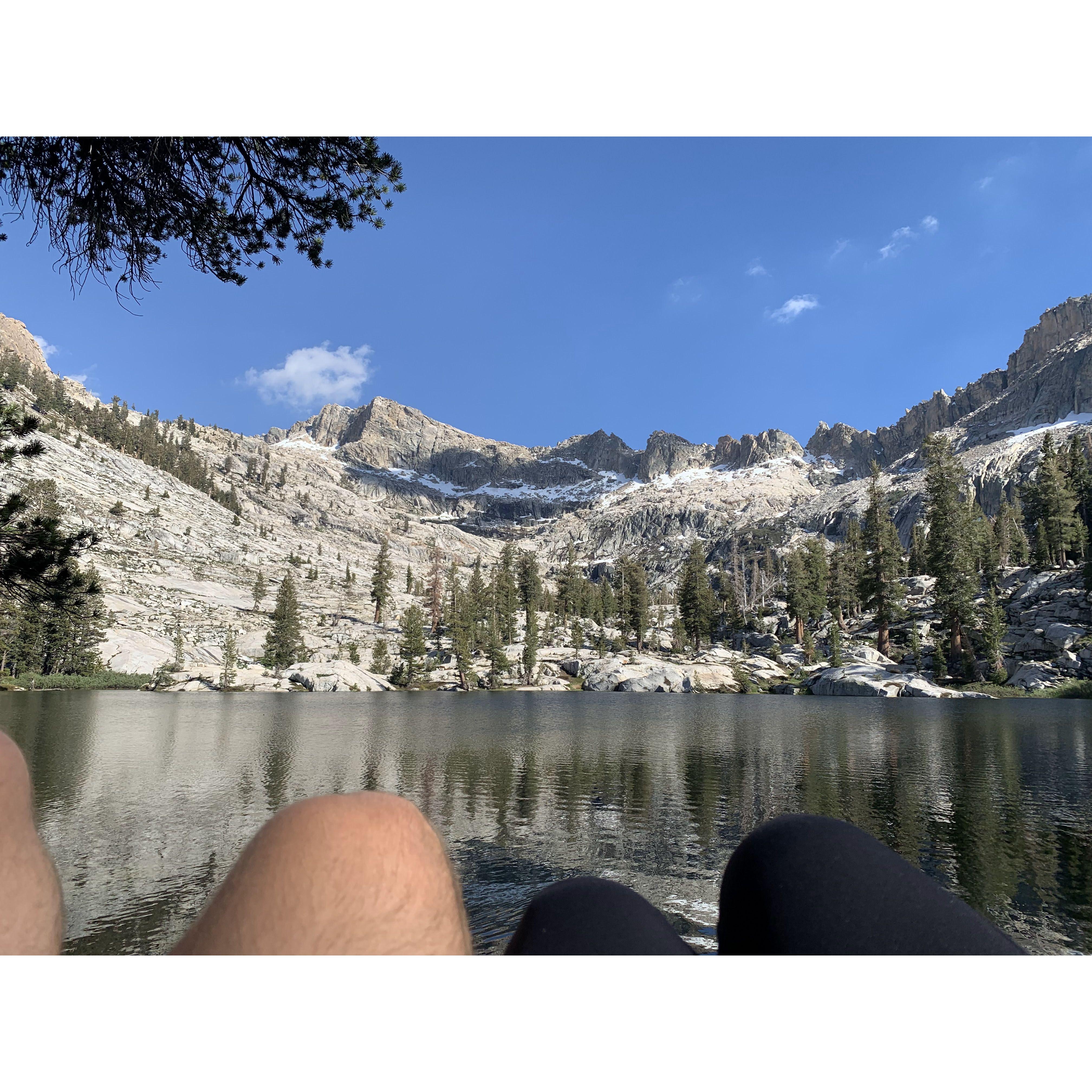 Sitting in our hammock eating snacks and enjoying the view. (Emily thought he was going to propose here, but he didn't!)