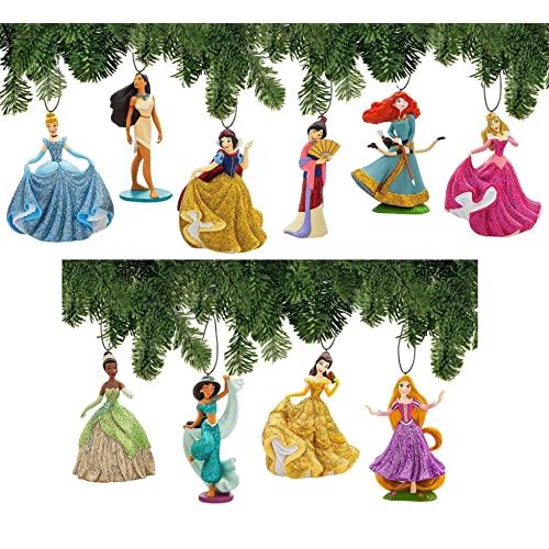 Disney Princess Ornament Set Deluxe 11 Piece Christmas Tree Holiday Ornaments