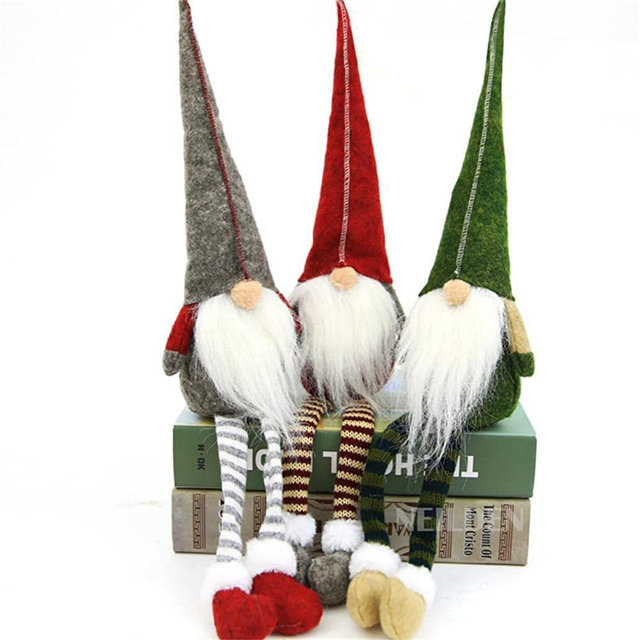 3pcs Swedish gnome, Chirstmas Plush Toy, Scandinavian Style Decor, Dangle Leg Shelf sitters