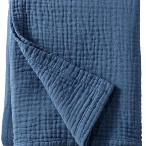 Moonlight Blue Lightweight Cotton Gauze Throw | Blankets & Throws at L.L.Bean
