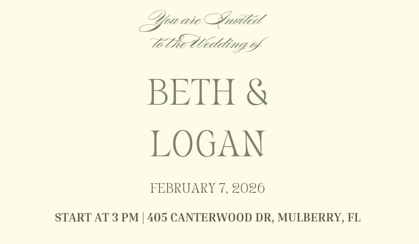 The Wedding Website of Beth Yale and Logan Tello