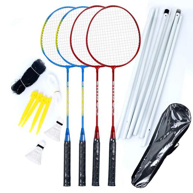 Airsnigi Badminton Set, Portable Outdoor Badminton Combo Set Badminton Net System, Fun Lawn or Beach Game Sets for The Whole Family
