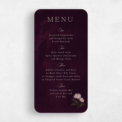 Purple Rounded Wedding Menu - Brocard