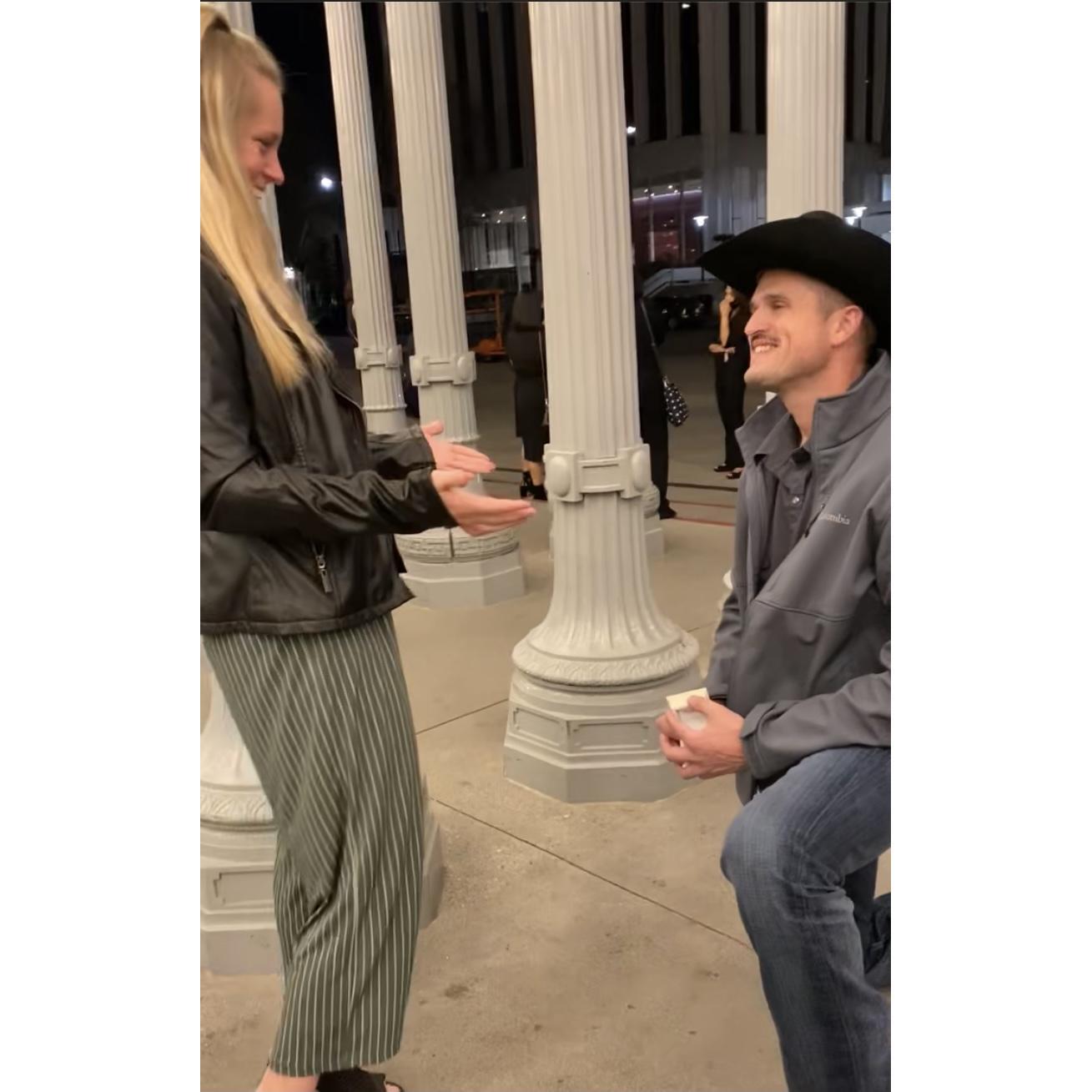 The moment I said, "Will you marry me?" and he said I was ruining the moment haha