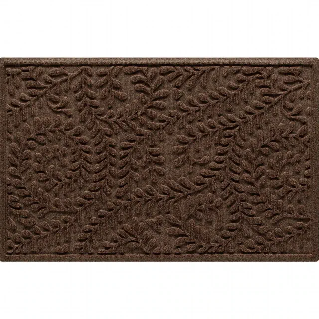 Bungalow Flooring 2'x3' WaterHog Boxwood Indoor/Outdoor Doormat Dark Brown: Trellis Pattern, Pet Friendly, Low Pile Rug