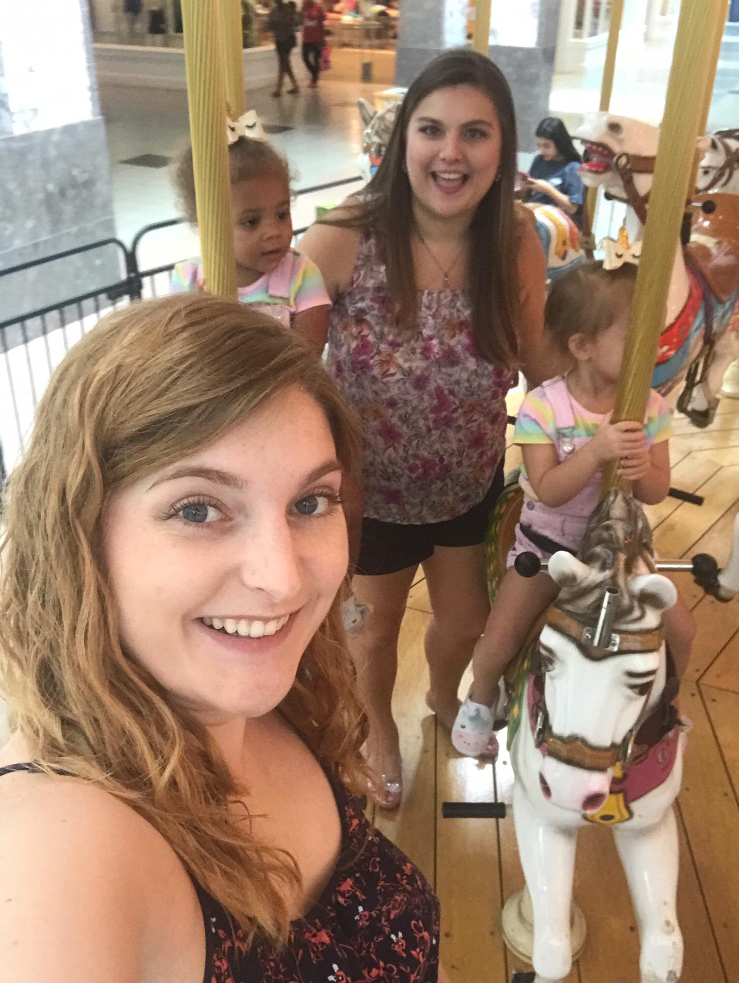 Lunch and carousel with Laura