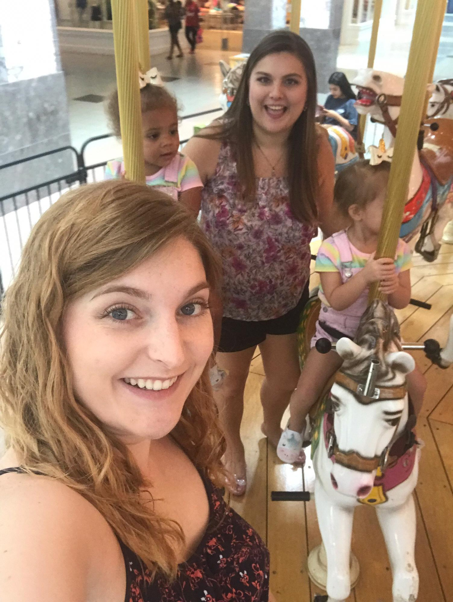 Lunch and carousel with Laura