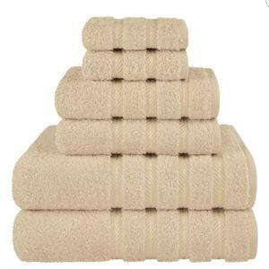 American Soft Linen Luxury Turkish 6 Piece Towel Set, 100% Cotton Soft Absorbent Bath Towels for Bathroom
