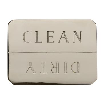 Nickel-plated CLEAN/DIRTY Dishwasher Magnet