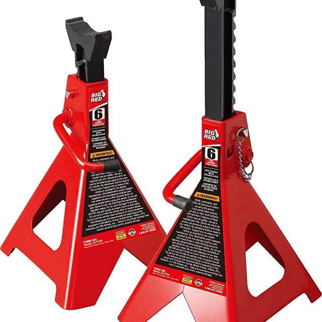 BIG RED T46002A Torin Steel Jack Stands: Double Locking, 6 Ton (12,000 lb) Capacity, 1 Pair