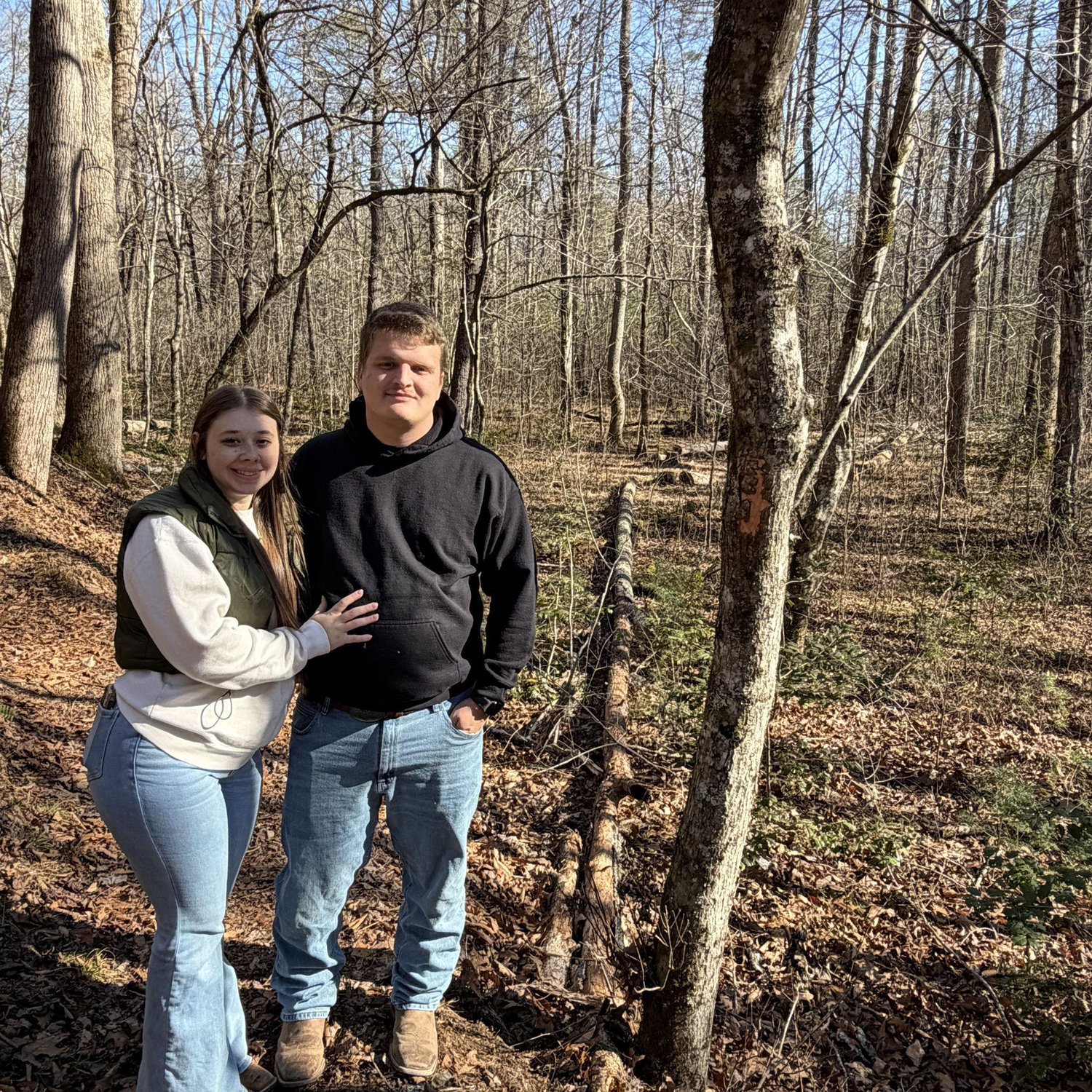 He carved our initials in a tree