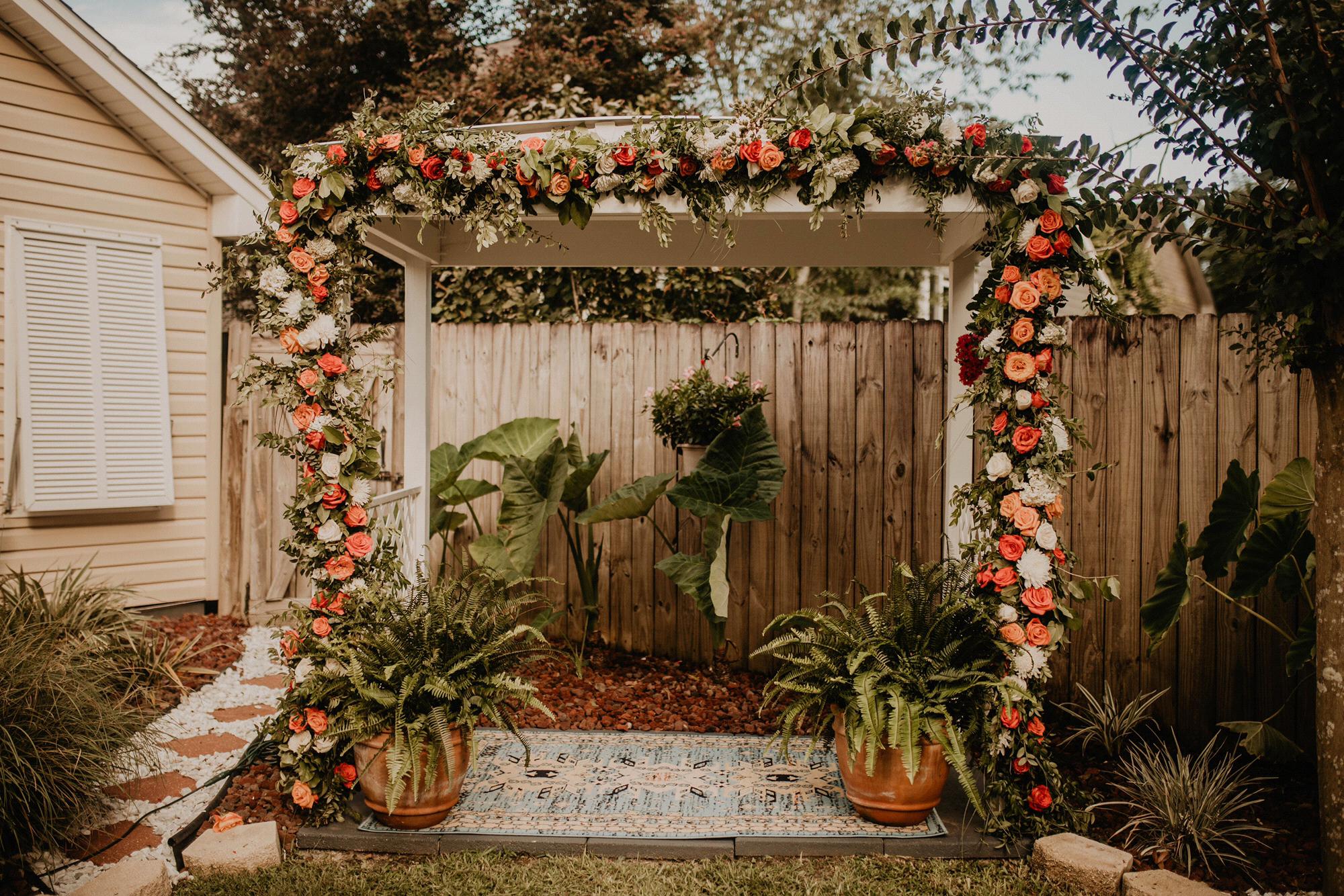 The wedding ‘venue’ was Chey’s grandparents backyard!