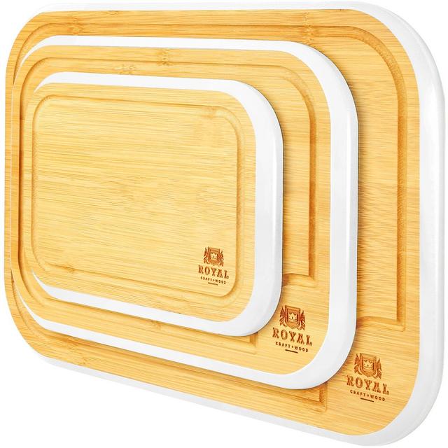 Royal Craft Wood Roundcutbo 3-Piece Bamboo Cutting Board Set