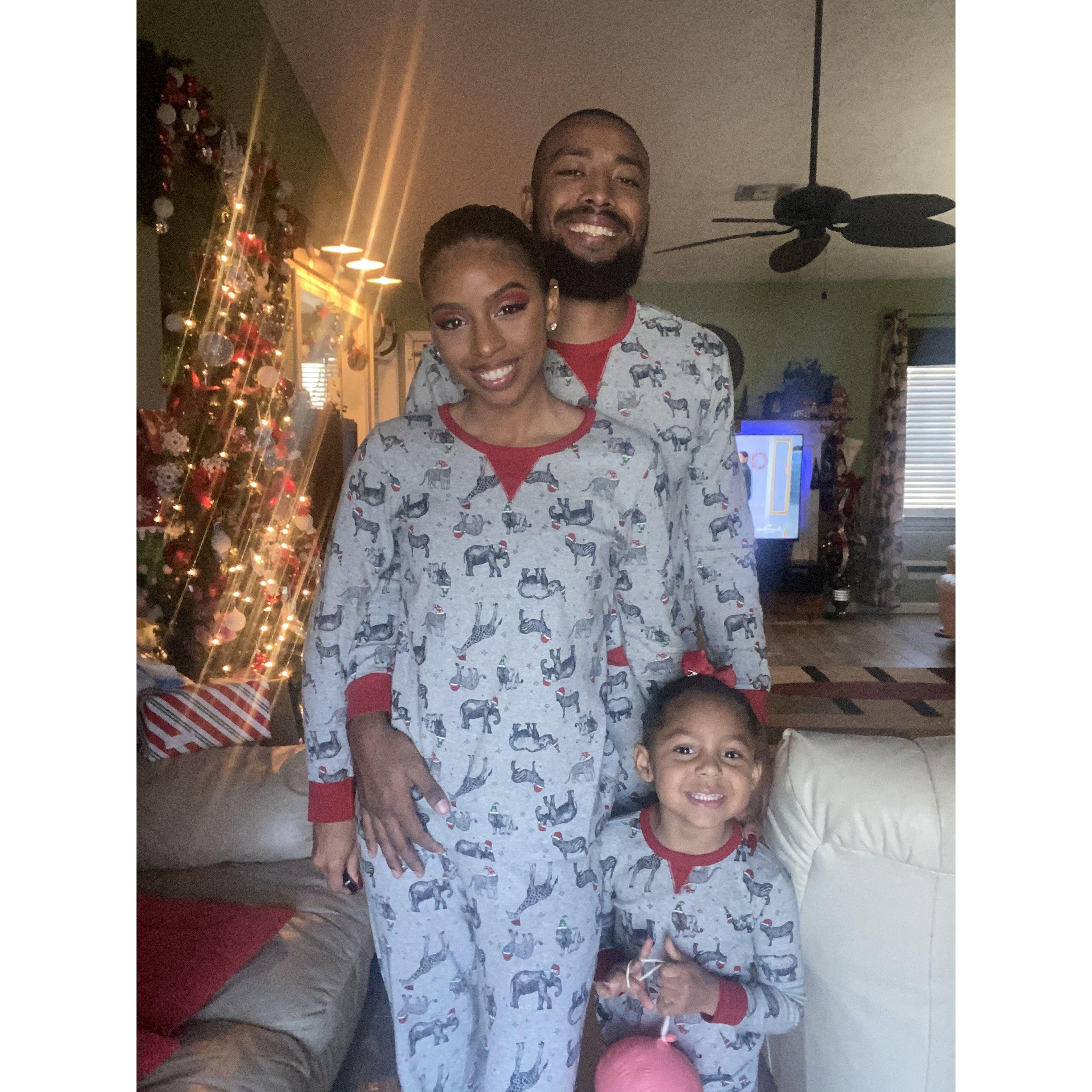 Gabi is the Queen of Christmas at home, so these traditions run deep. One of our favorites, matching PJ's !