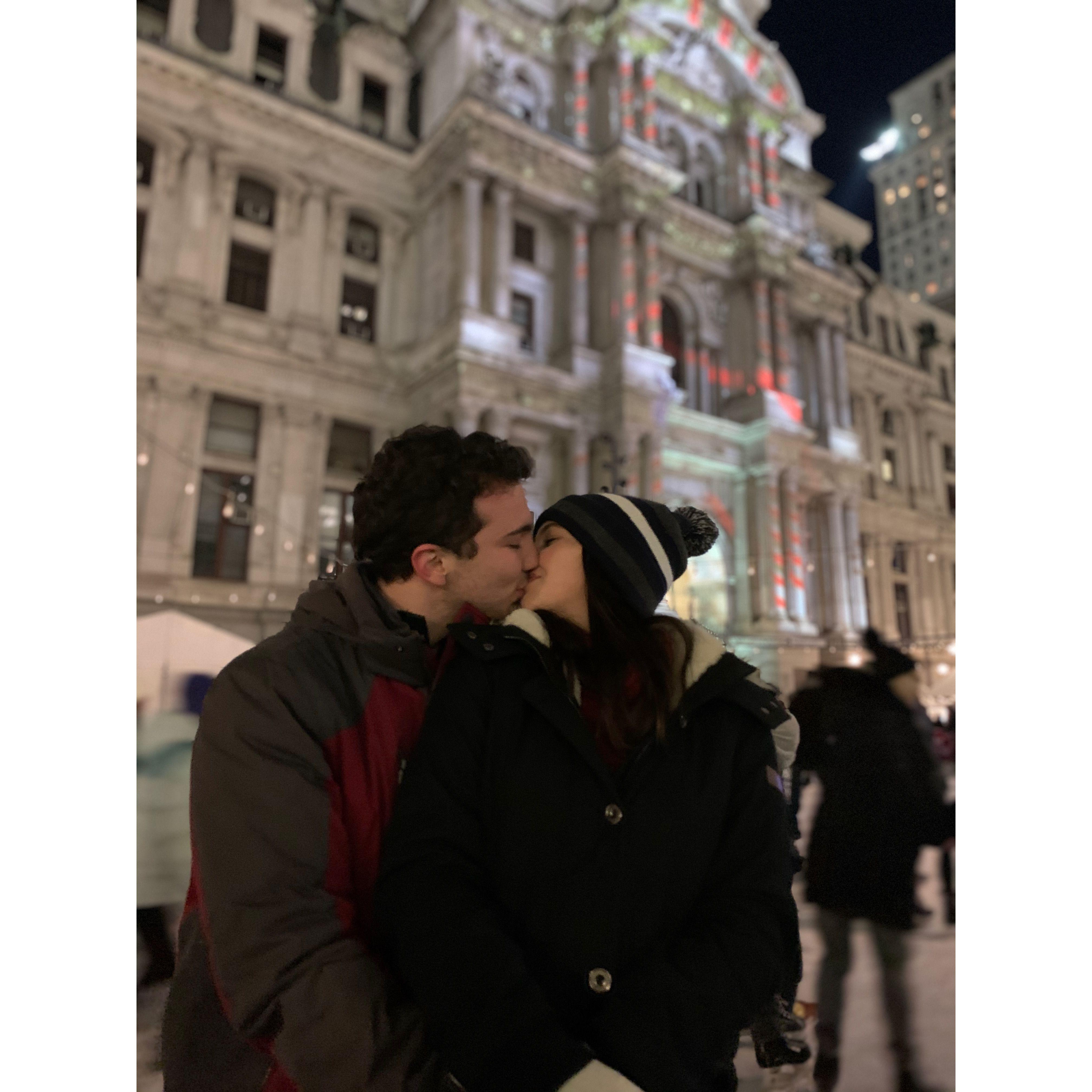 Ice skating in Dilworth Park