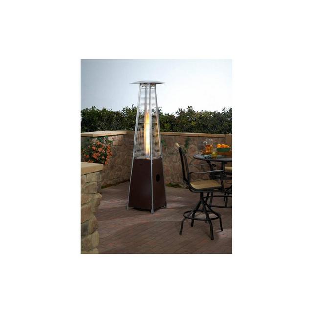 Hammered Metal Tall Glass Tube Portable Patio Heater - Golden Bronze - AZ Patio Heaters