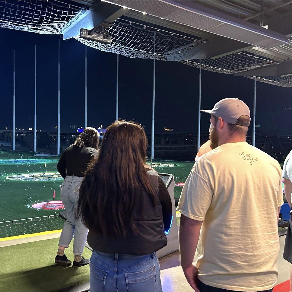 This was our 2nd date (sorry I dont have the first) Eileen destroyed Vernon at top golf after claiming "She did not remember how to swing a golf club"