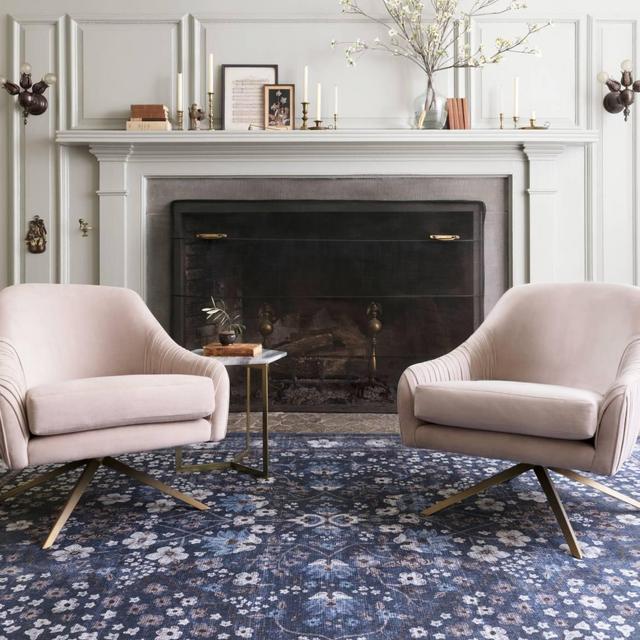 "Meadow Navy" Rug 7x9'
