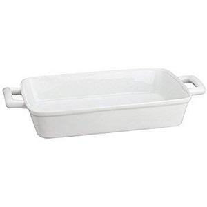 HIC Oblong Rectangular Baking Dish Roasting Lasagna Pan, Fine White Porcelain, 13-Inches x 9-Inches x 2.5-Inches
