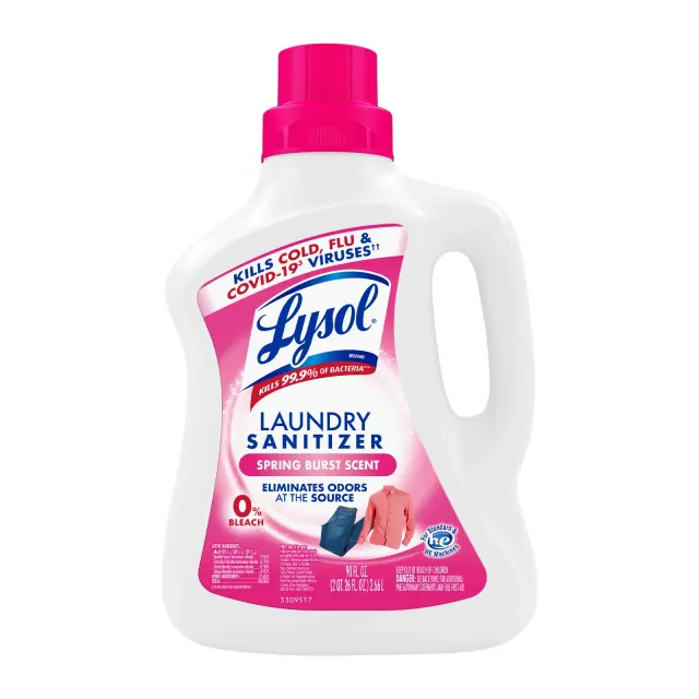 Lysol Spring Burst Liquid Laundry Sanitizers - 90oz: Plastic Jug, Bleach-Free, Floral Scent