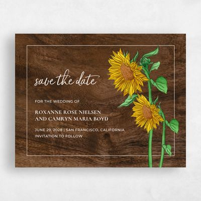 Dark Wood, Brown Wedding Save the Date - Bonnie Bloom