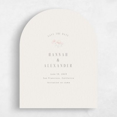 Beige Arch Wedding Save the Date - Lorelei Portrait