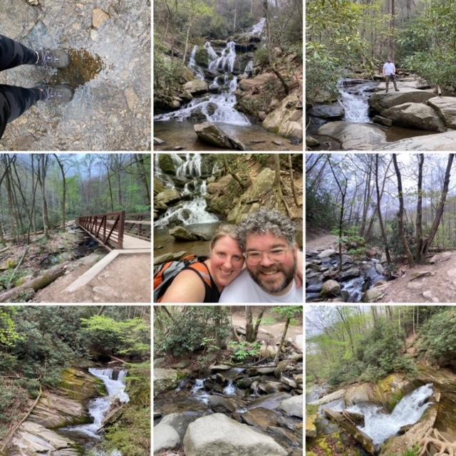 April 10, 2021: Did some more hiking on our weekend trip and were rewarded with an awesome waterfall at the top.