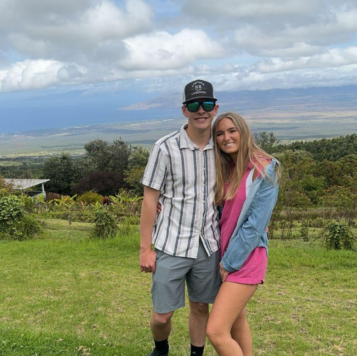 A picture of us in Hawaii at a lavender farm. June 2024