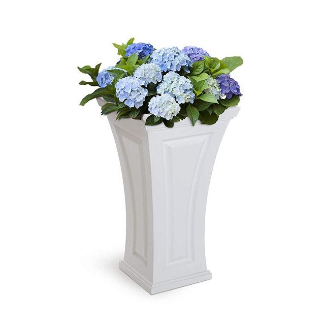 Mayne Inc Cambridge Tall Planter, White 16x16"